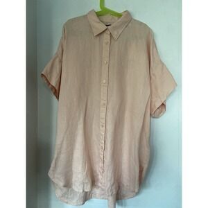 Lauren Ralph Lauren Pink Linen T-Shirt Medium